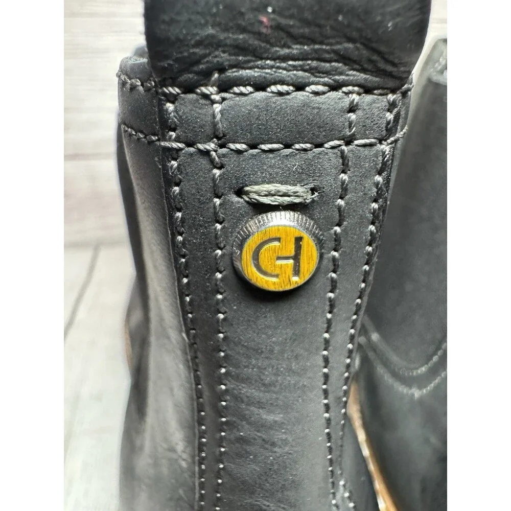 Cole Haan Mens York Chelsea Boot Size 11.5 M Black Leather PullOn Cap Toe Bootie